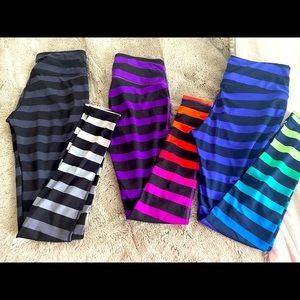 Lot of Athleta tights rainbow stripe